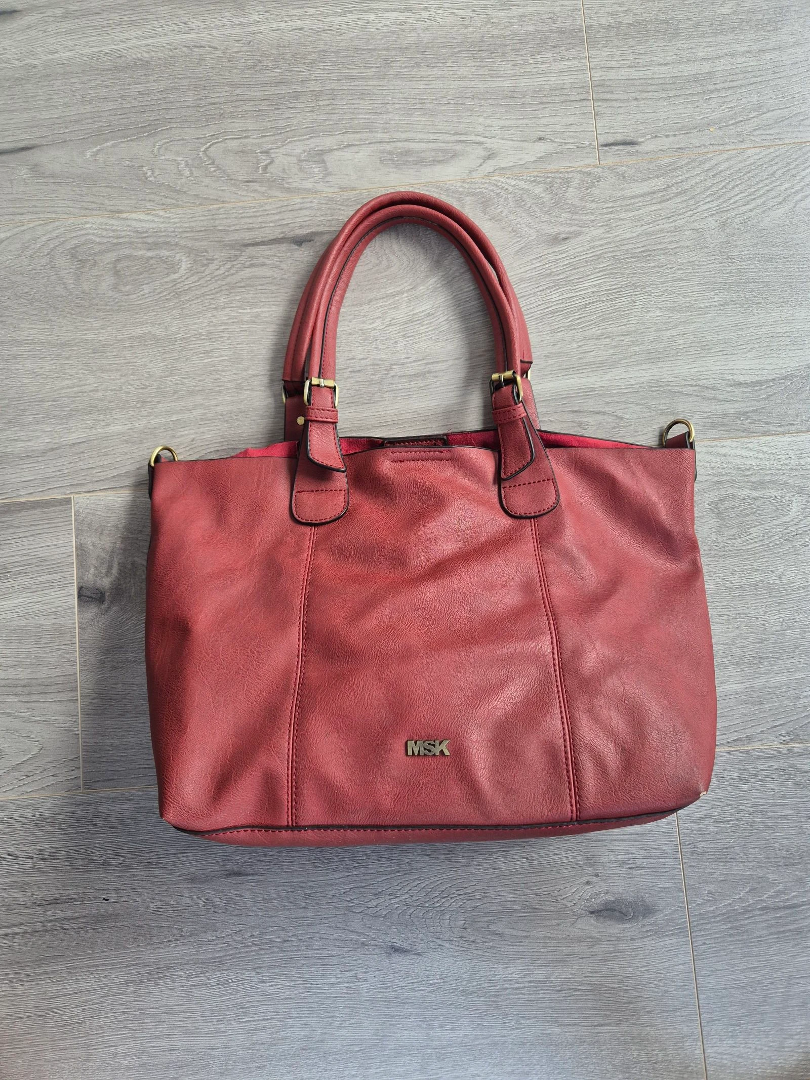 Rode Handtas / Shopper – MSK – Ruime Schoudertas met Vakken